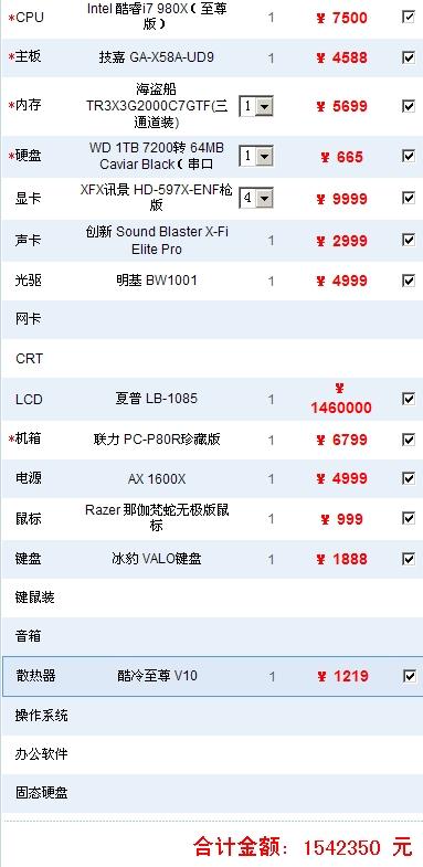 电脑配置最高多少钱 第2张 电脑配置最高多少钱 第2张