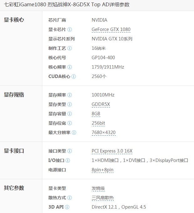 gtx1080配置要求是什么?gtx1080显卡配置清单 第3张 gtx1080配置要求是什么?gtx1080显卡配置清单 第3张