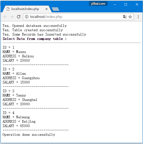 PHP怎么访问SQLite数据库,PHP操作SQLite代码示例 第3张 PHP怎么访问SQLite数据库,PHP操作SQLite代码示例 第3张