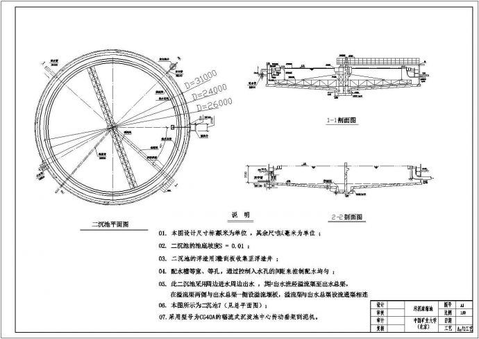 辐流式二沉池设计计算简图,其内部结构及计算原理是否易于理解? 第2张 辐流式二沉池设计计算简图,其内部结构及计算原理是否易于理解? 第2张