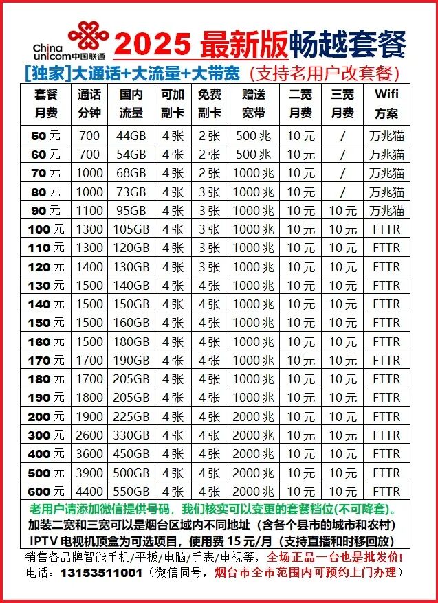 联通宽带套餐烟台多少钱?烟台联通宽带资费及办理入口 第1张 联通宽带套餐烟台多少钱?烟台联通宽带资费及办理入口 第1张