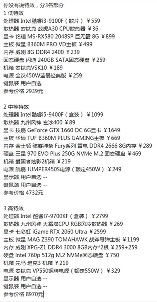 配置单表格怎么做?电脑配置单表格模板下载 第3张 配置单表格怎么做?电脑配置单表格模板下载 第3张