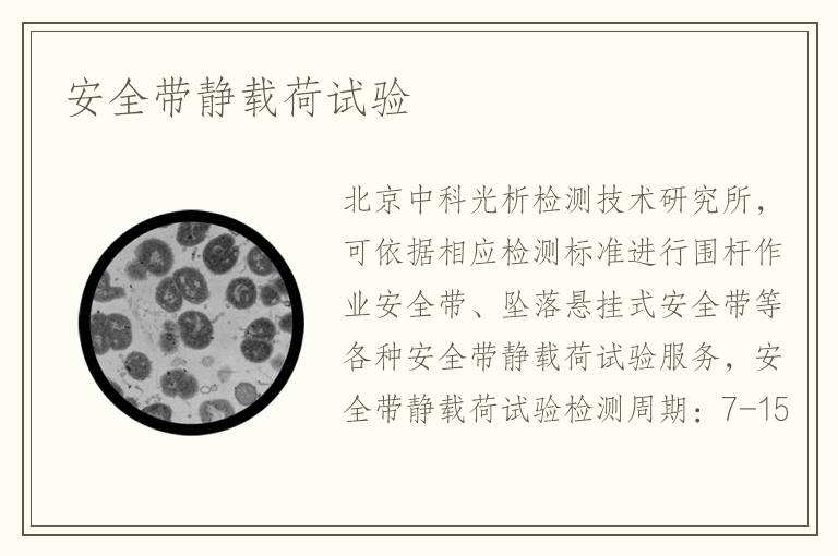 安全带载荷试验数据怎么看?标准是多少? 第2张 安全带载荷试验数据怎么看?标准是多少? 第2张
