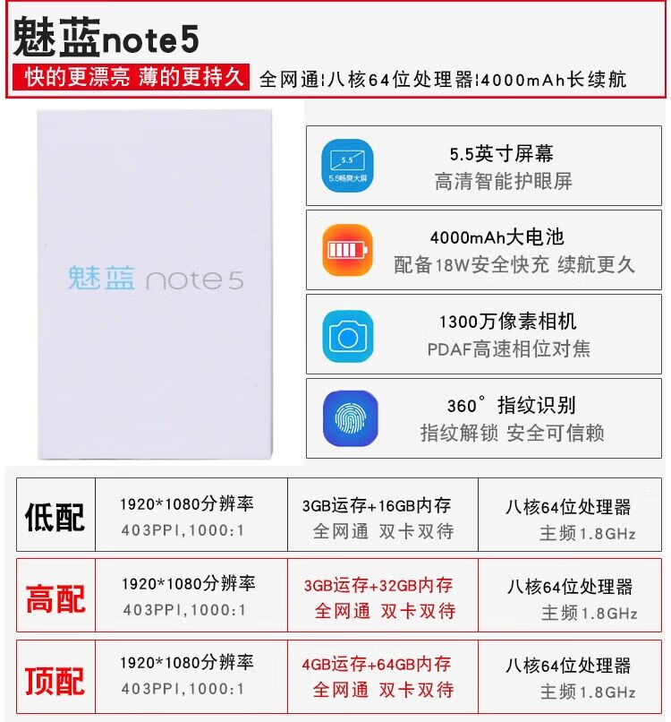 魅族魅蓝5配置参数详情,魅蓝5手机详细配置与价格 第2张 魅族魅蓝5配置参数详情,魅蓝5手机详细配置与价格 第2张