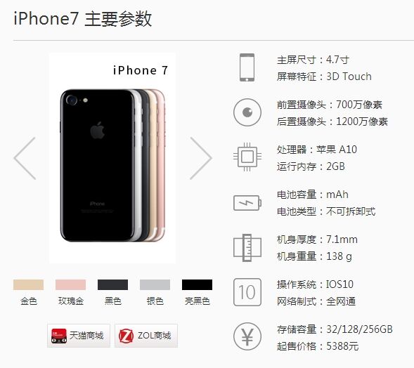 苹果7s的配置参数详解,iPhone7s高配版多少钱 第1张 苹果7s的配置参数详解,iPhone7s高配版多少钱 第1张