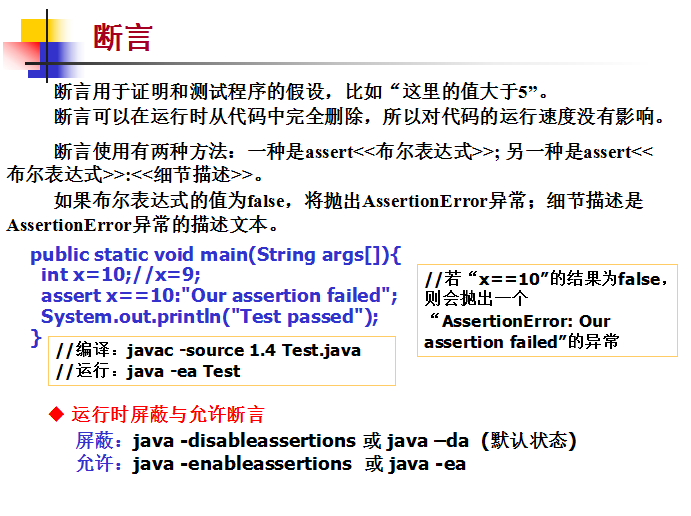 java单侧怎么加上断言