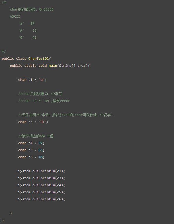 java里面怎么输入char 第2张 java里面怎么输入char 第2张