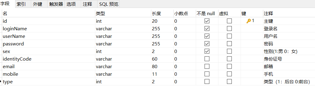 数据库第2列如何表示?