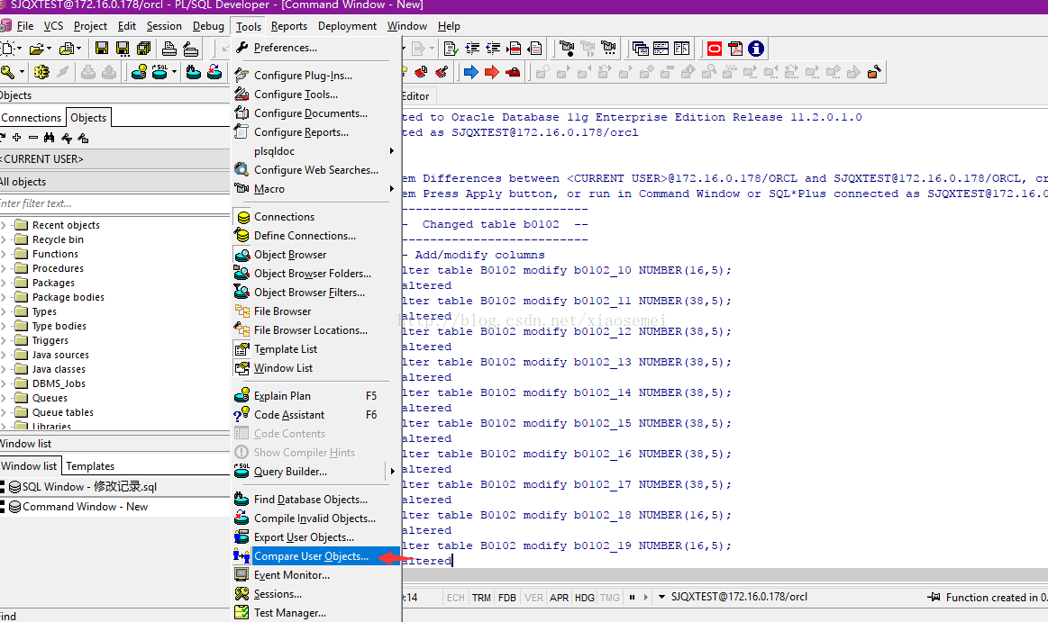 PL/SQL如何快速比较两数据库差异 第1张 PL/SQL如何快速比较两数据库差异 第1张