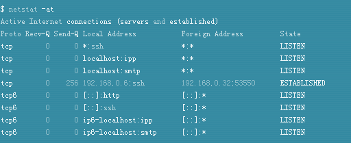 Linux如何查看网络连接？