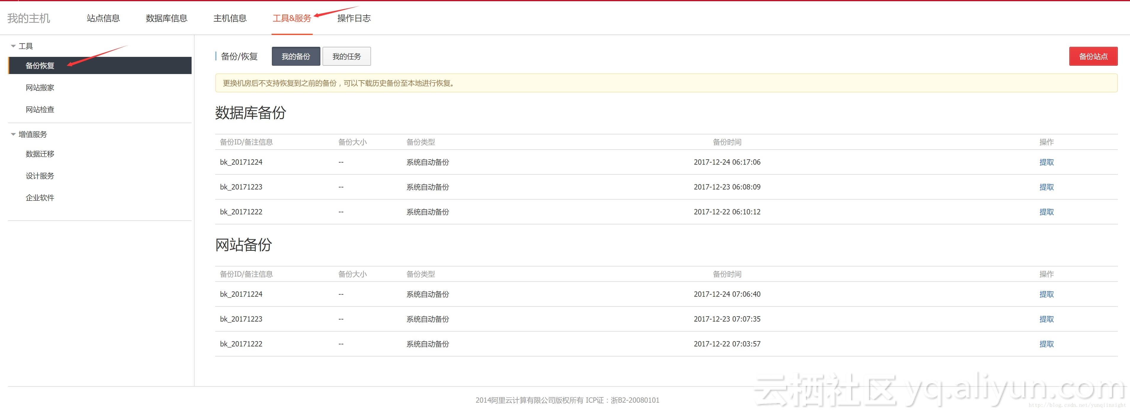 阿里云虚拟主机网站备份恢复过程详解,为何恢复速度有差异? 第3张 阿里云虚拟主机网站备份恢复过程详解,为何恢复速度有差异? 第3张