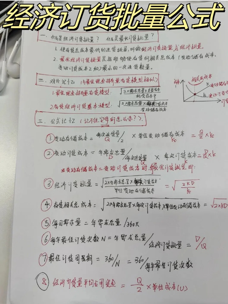 存货基本经济批量模型怎么算?经济订货批量公式详解 第2张 存货基本经济批量模型怎么算?经济订货批量公式详解 第2张