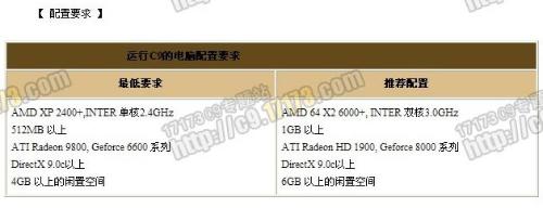 c9配置要求高吗?,c9最低配置要求和推荐配置是什么 第1张 c9配置要求高吗?,c9最低配置要求和推荐配置是什么 第1张
