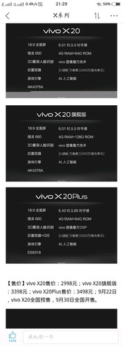 vivox20配置参数详情有哪些？vivox20配置参数怎么样？ 第2张
