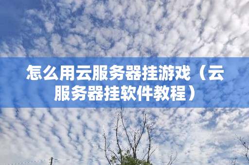 云服务器 游戏挂机