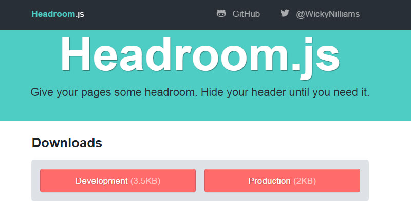 headroom.js怎么用?headroom.js实现页面滚动隐藏导航栏 第1张 headroom.js怎么用?headroom.js实现页面滚动隐藏导航栏 第1张