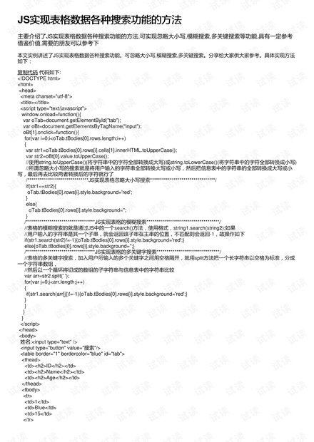 HTML实现搜索功能,有哪些方法与技巧? 第1张 HTML实现搜索功能,有哪些方法与技巧? 第1张