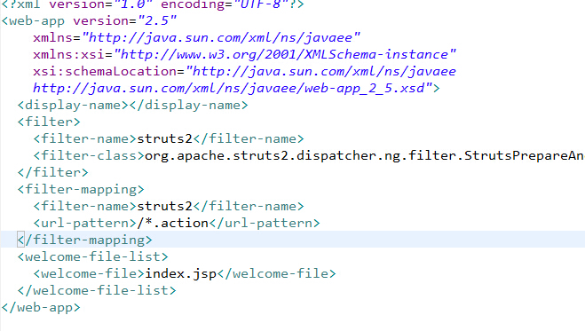 web.xml 配置struts2,struts2核心过滤器配置方法 第3张 web.xml 配置struts2,struts2核心过滤器配置方法 第3张