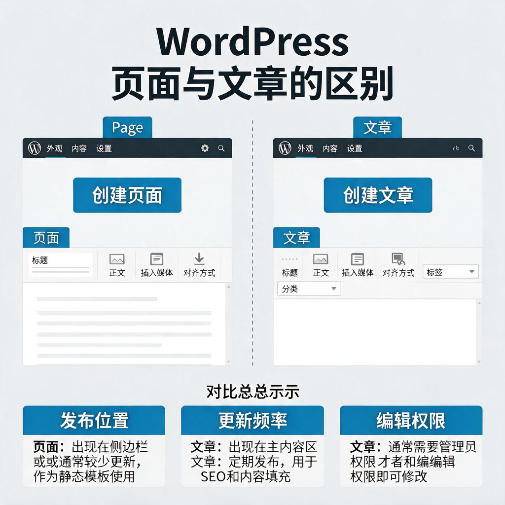 WordPress页面和文章区别 第1张 WordPress页面和文章区别 第1张