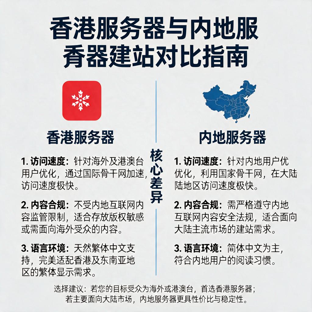 香港服务器和内地服务器做站区别