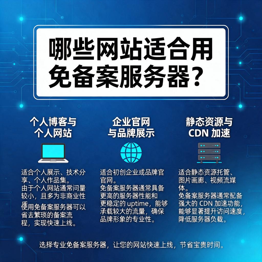 哪些网站适合用免备案服务器