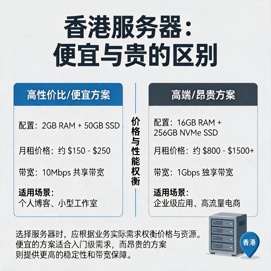 香港服务器便宜的和贵的区别