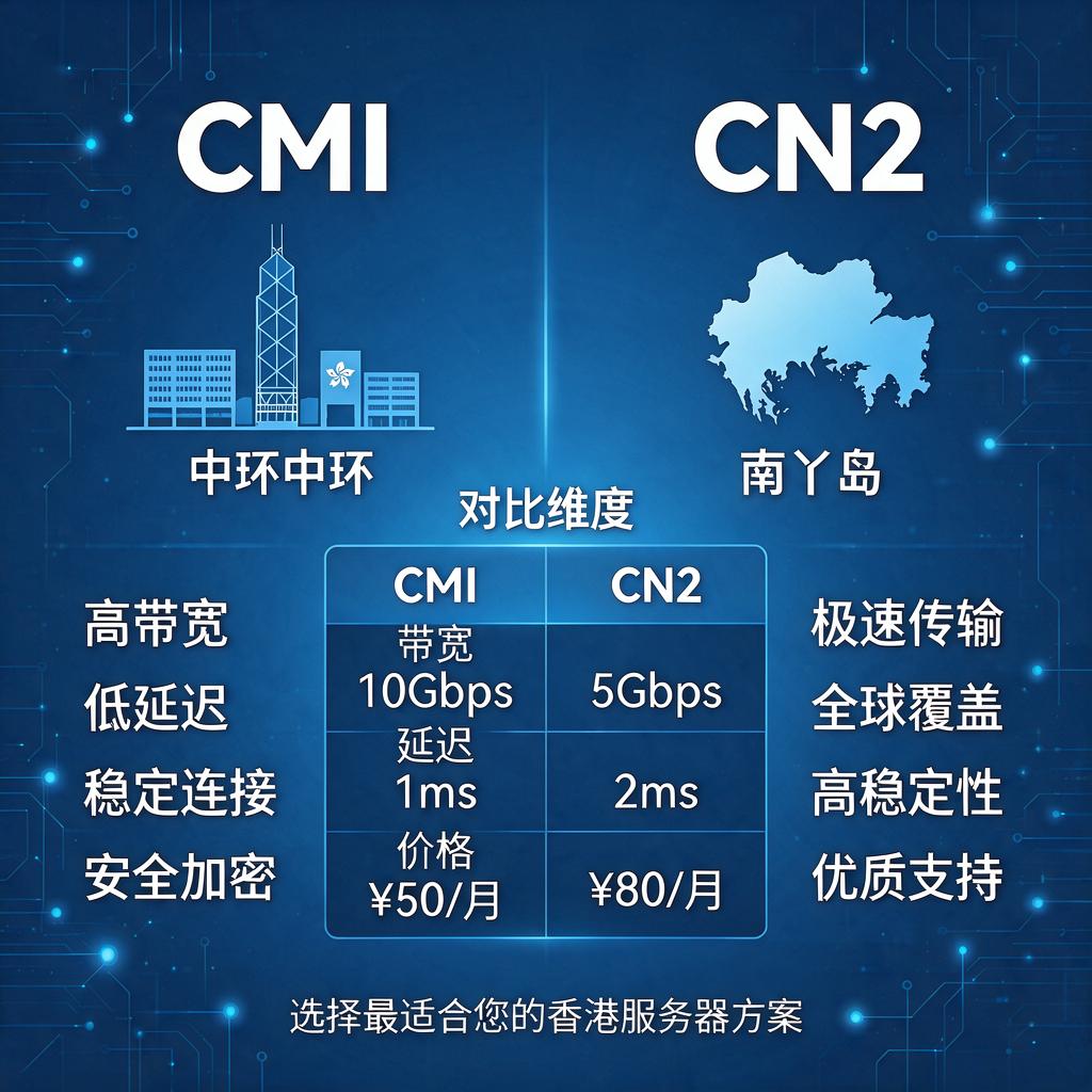 香港服务器CMI和CN2对比