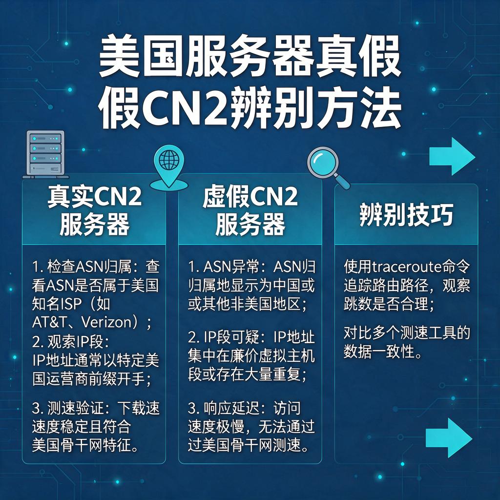 美国服务器真假CN2辨别方法
