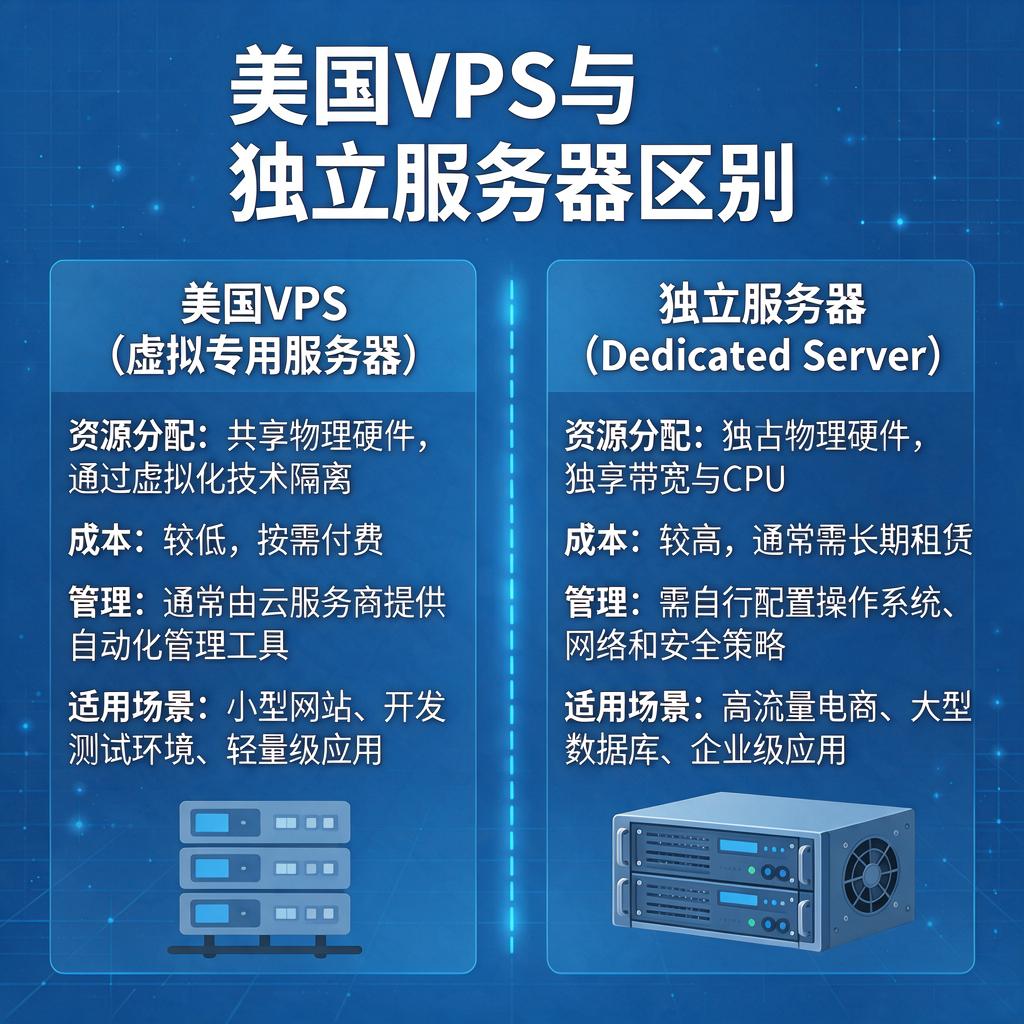 美国VPS和独立服务器区别
