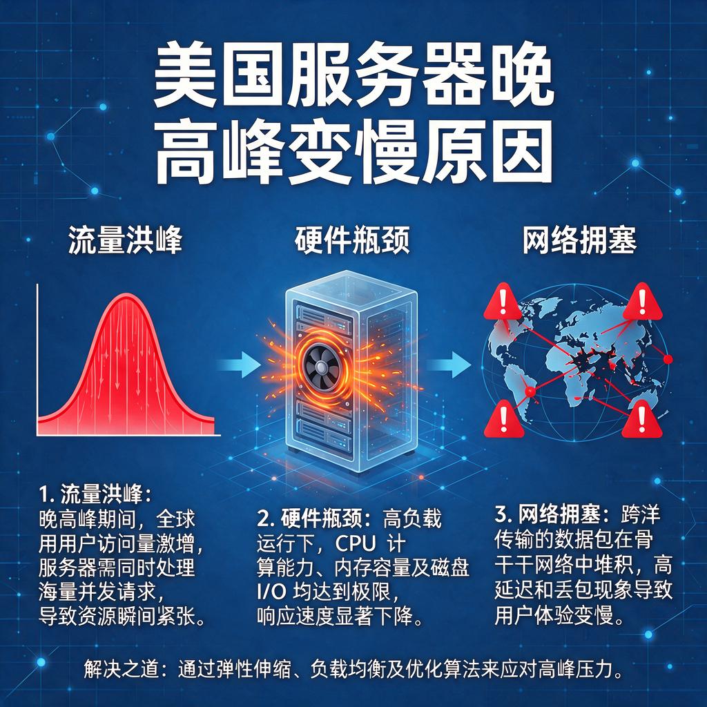 美国服务器晚高峰变慢原因