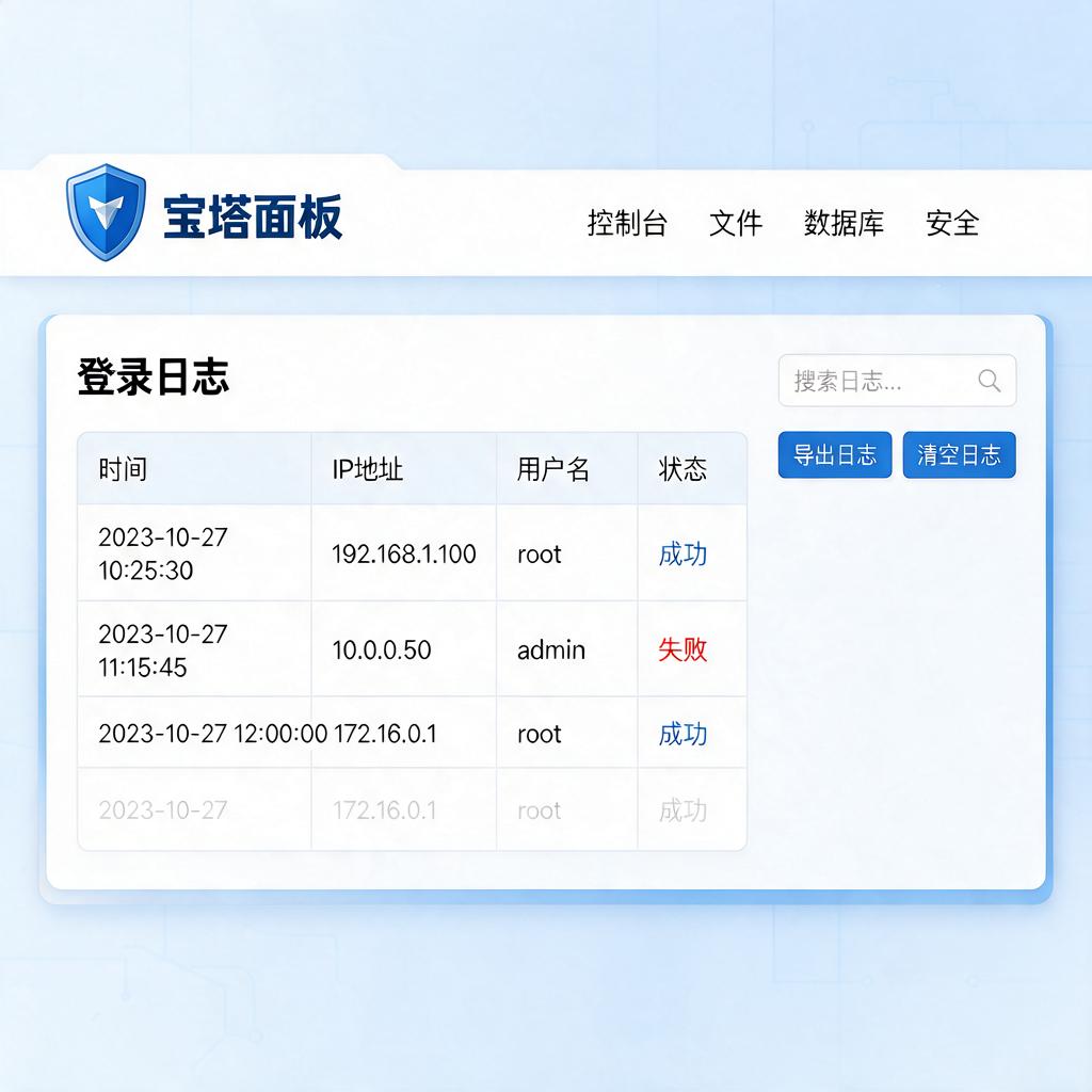 宝塔面板登录日志查看