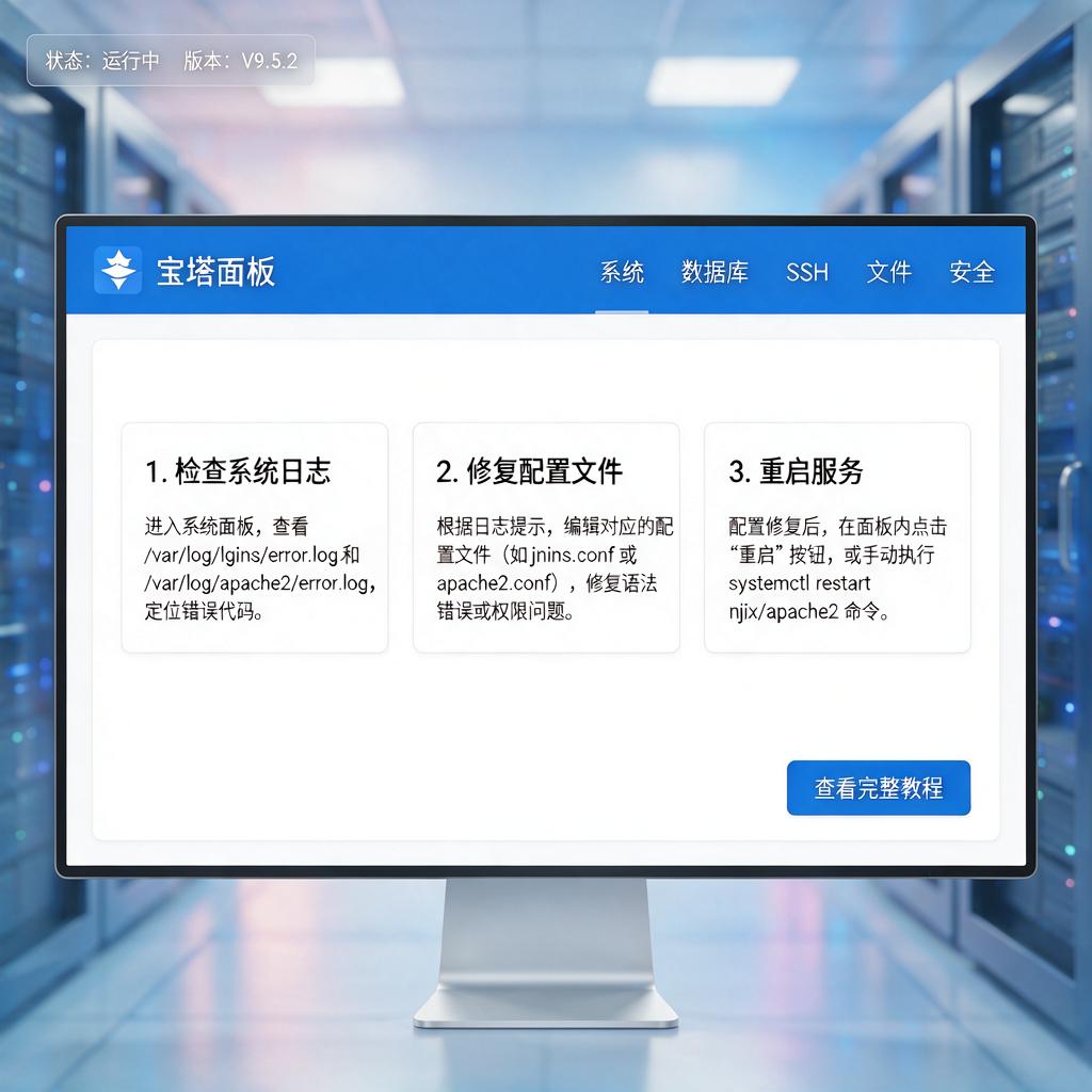 宝塔面板白屏修复方法
