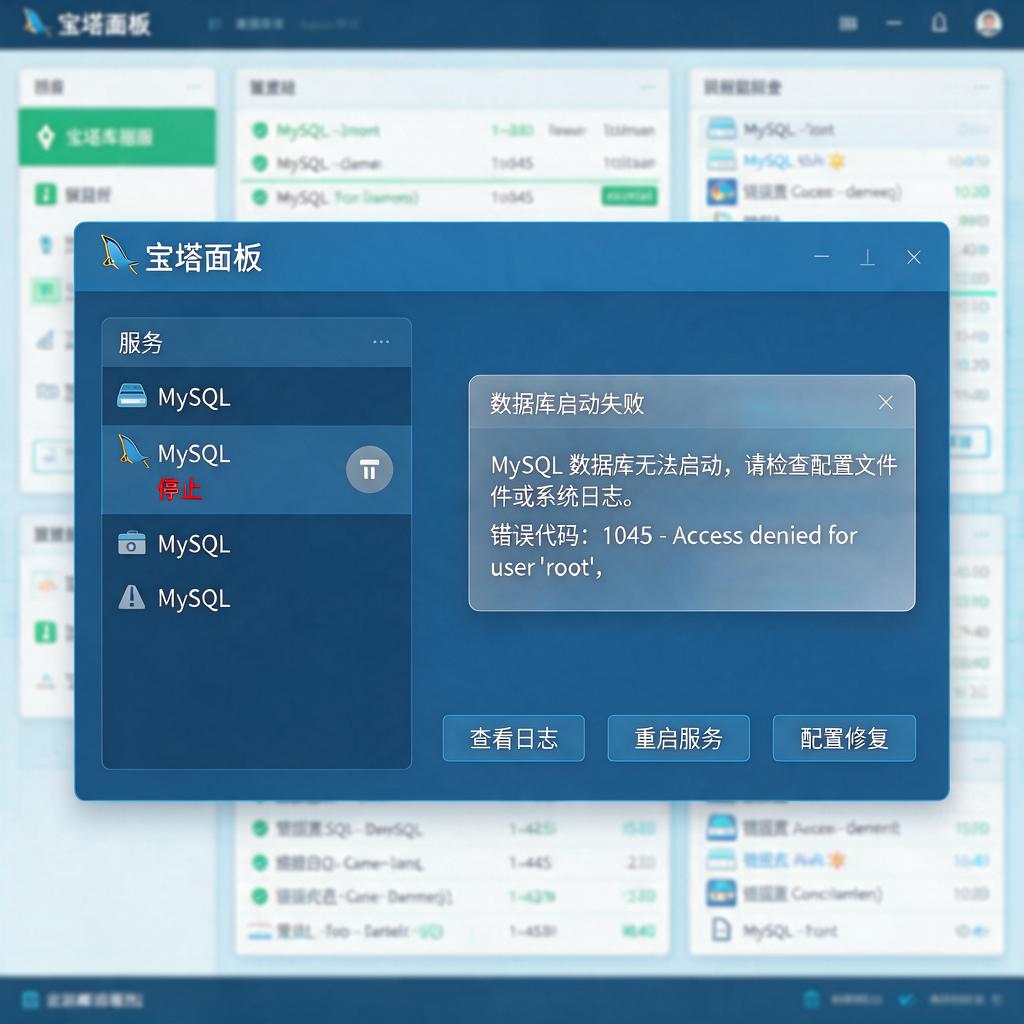 宝塔数据库无法启动解决