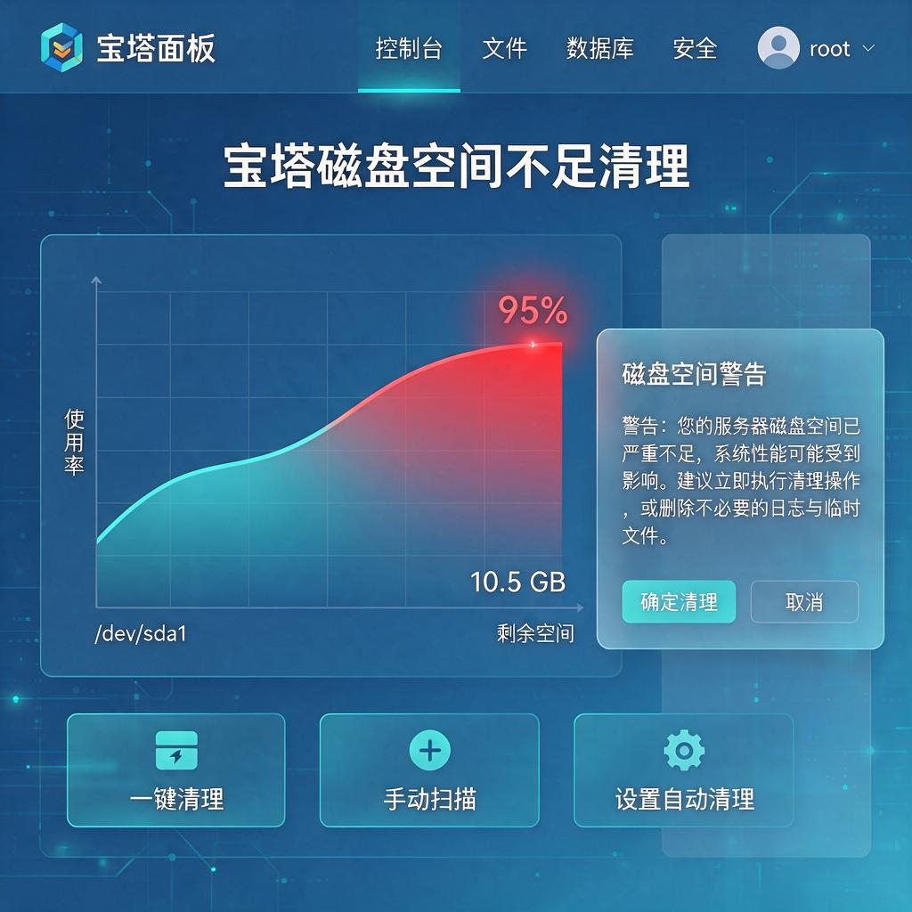 宝塔磁盘空间不足清理