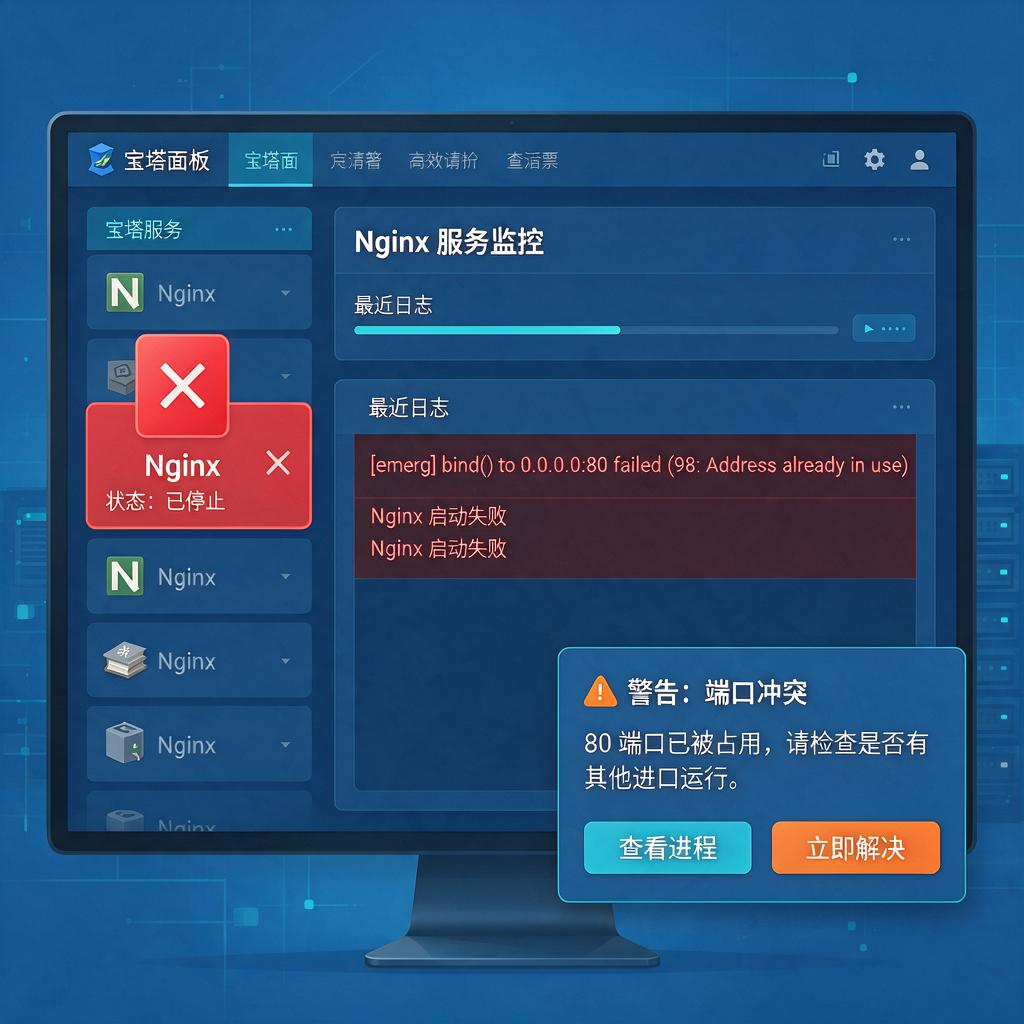 宝塔Nginx启动失败解决