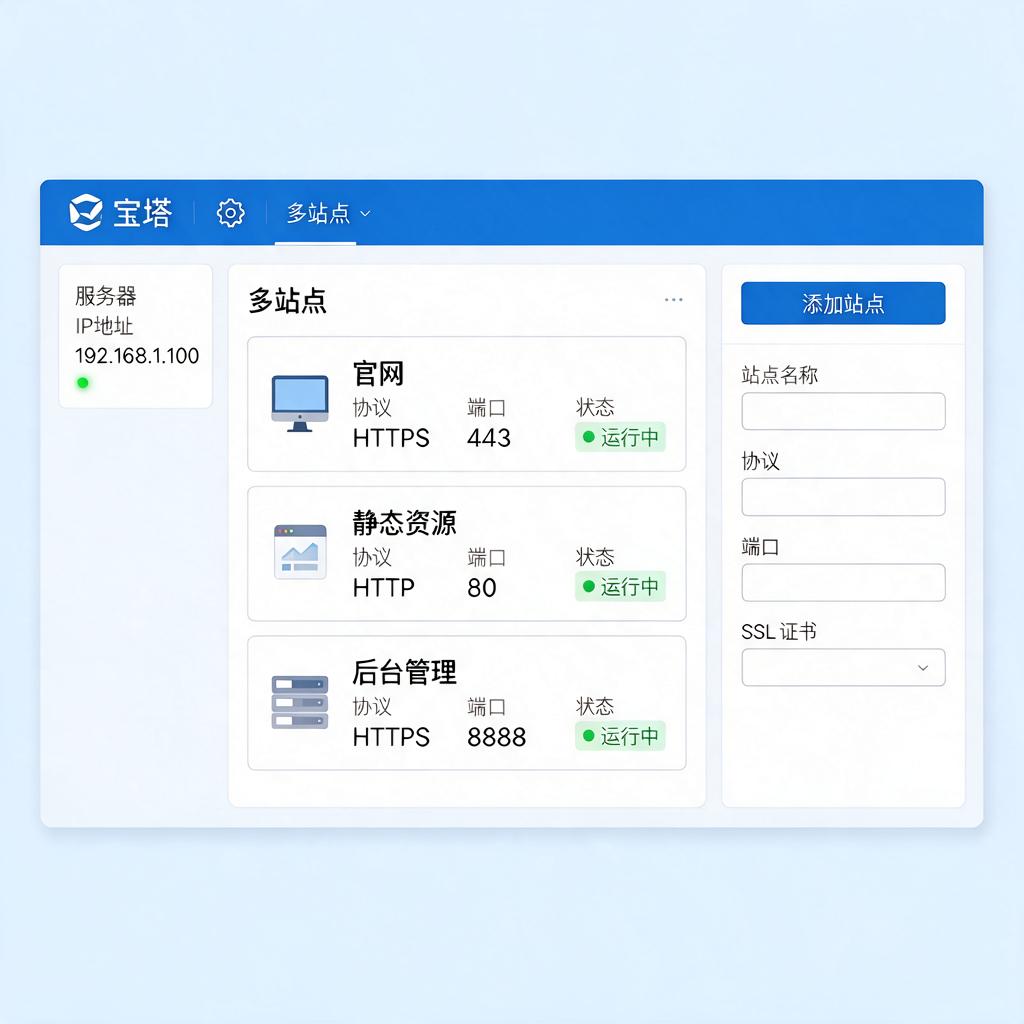 宝塔面板多站点配置 第1张 宝塔面板多站点配置 第1张