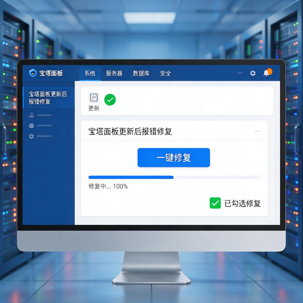 宝塔面板更新后报错修复