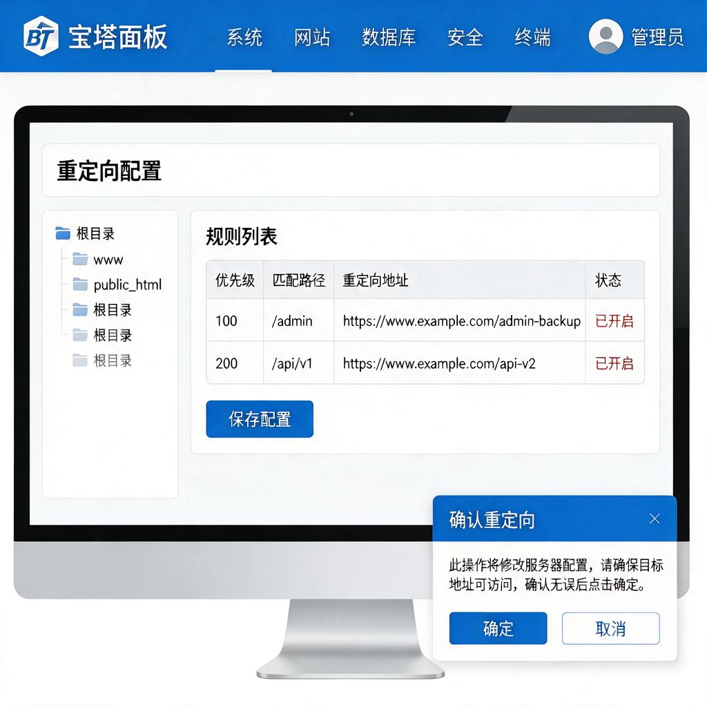 宝塔面板重定向配置 第1张 宝塔面板重定向配置 第1张