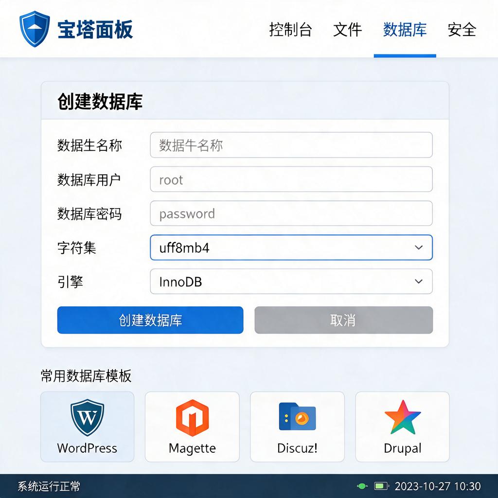 宝塔面板数据库创建教程 第1张 宝塔面板数据库创建教程 第1张