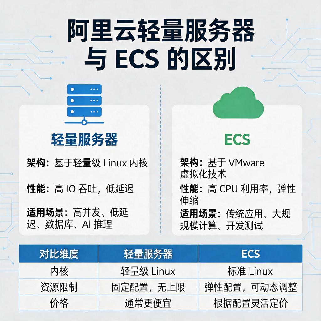 阿里云轻量服务器和ECS区别