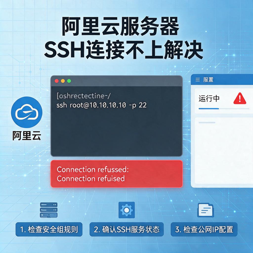 阿里云服务器SSH连接不上解决