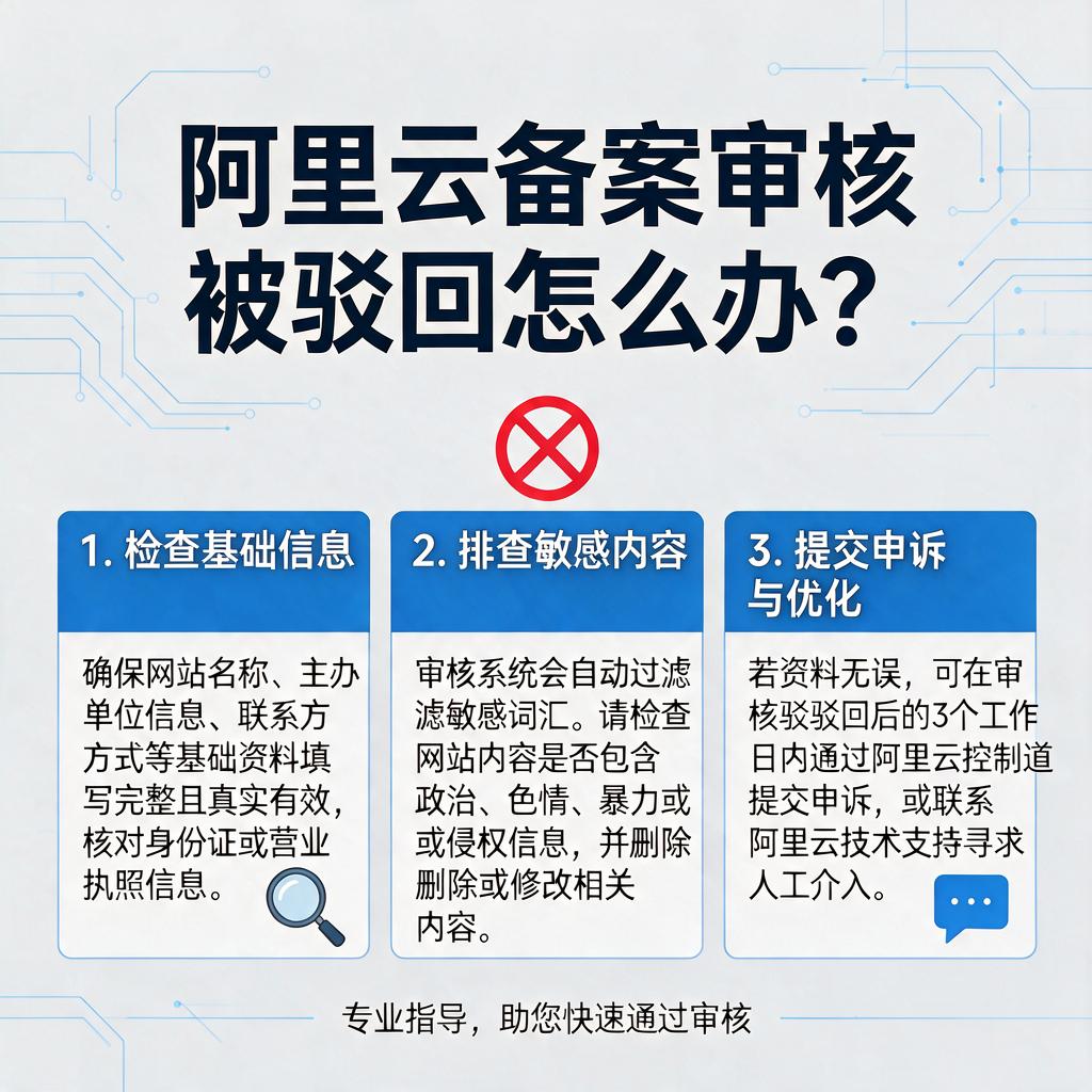 阿里云备案审核被驳回怎么办