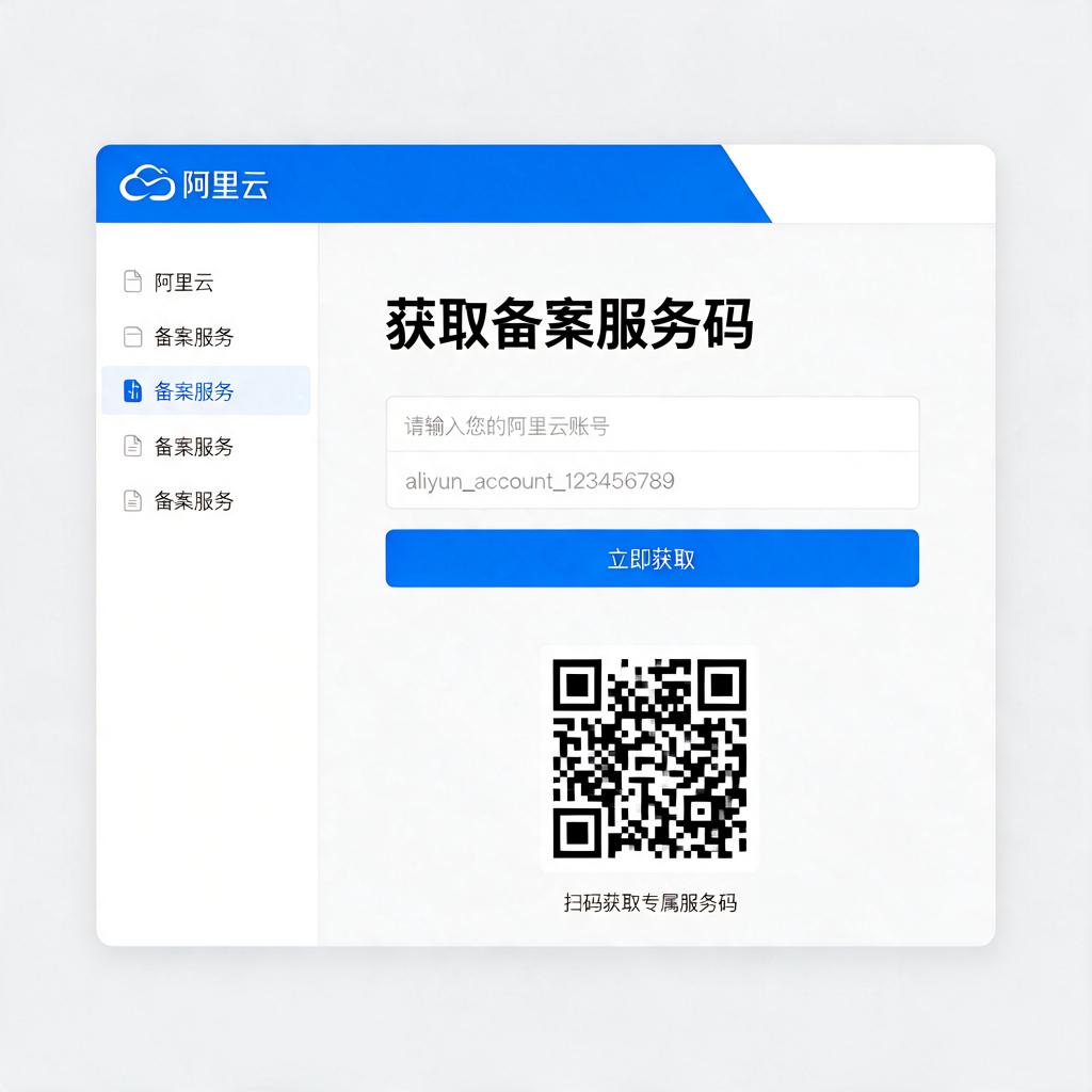 阿里云备案服务码获取