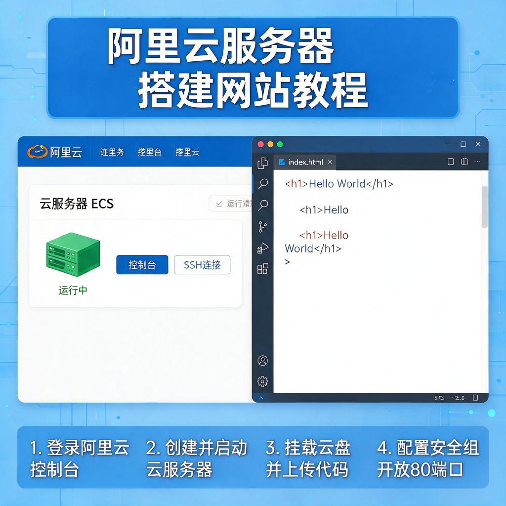 阿里云服务器搭建网站教程